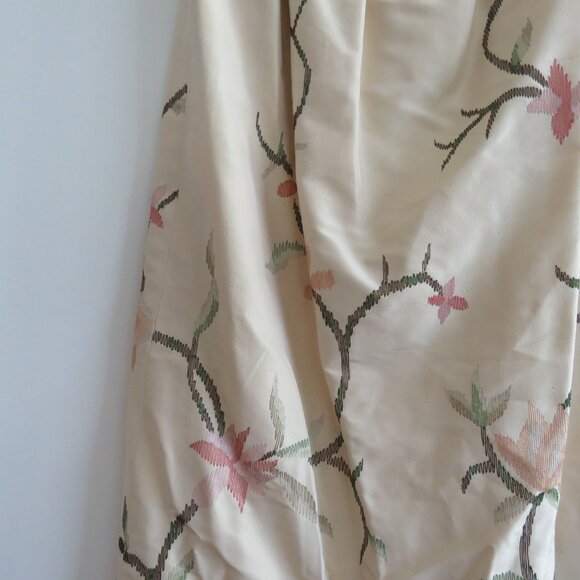 VINTAGE OSCAR DE LA RENTA Tafetta Floral Embroidered Maxi Skirt Wedding - US 4 - Picture 14 of 15